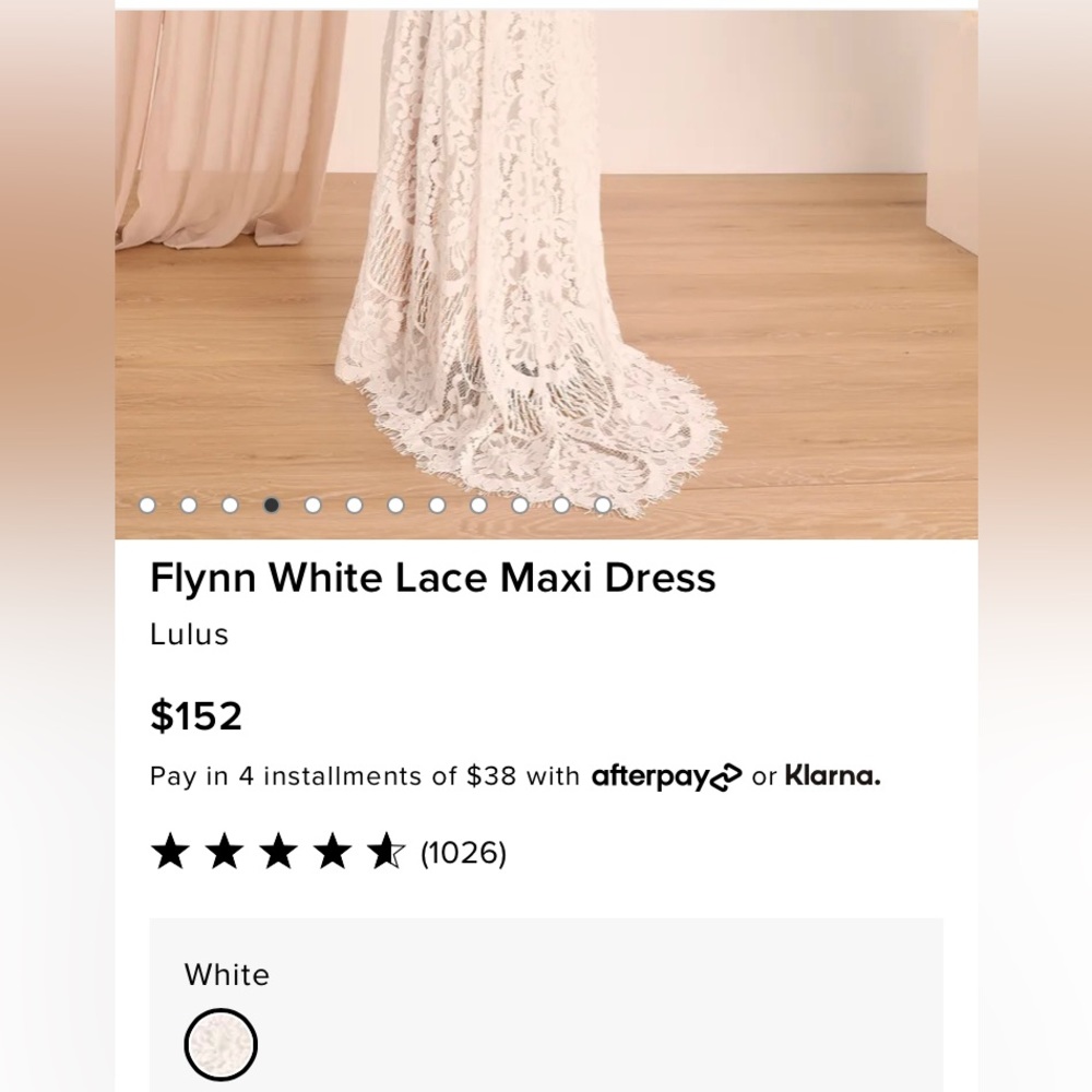 Flynn White Lace Maxi Dress | XS, NWT | Wedding, Bridal, Boho, Floral, Mermaid - Picture 5 of 15